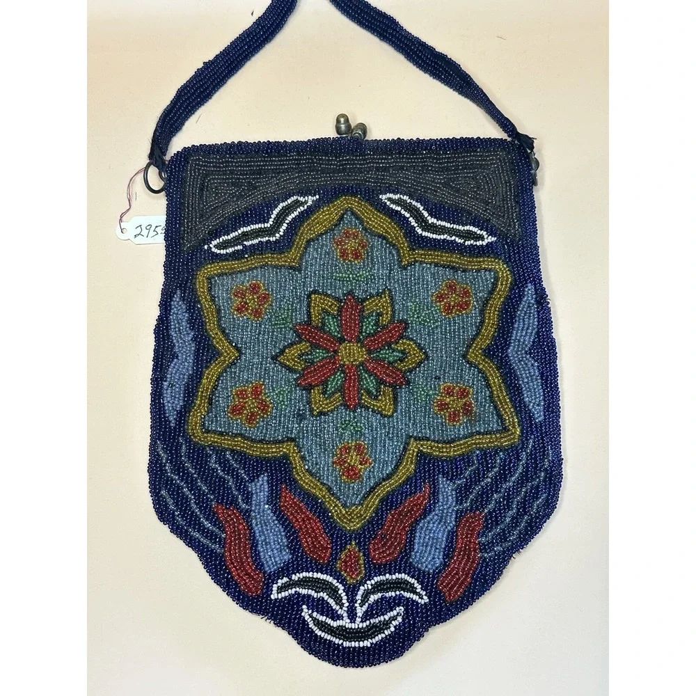 Late 1800's Art Nouveau Glass Beaded Purse Absolutely Gorgeous!
